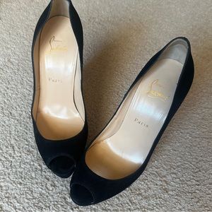 Black Platform Peep-toe Louboutins. Sz 38